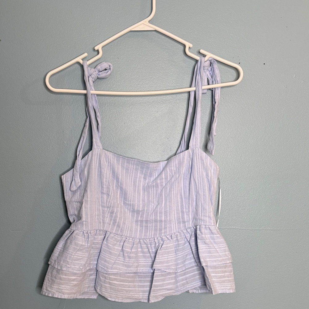 Lost and Wander Striped Blue Sleeveless Top